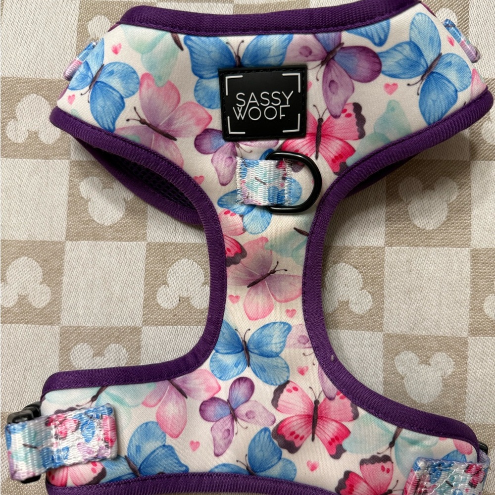Sassy Woof Butterfly Dog Harness - Purple and Blue